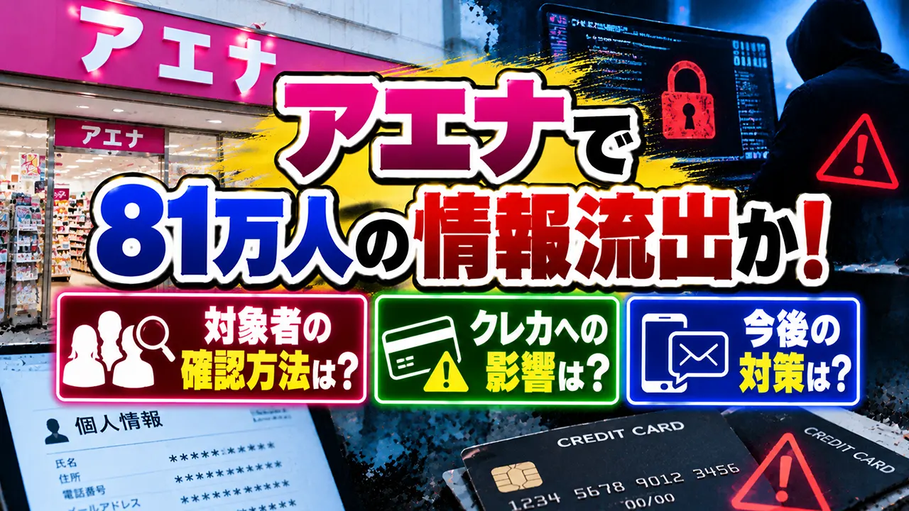 アエナで81万人の情報流出か！対象者の確認方法とクレカへの影響は？