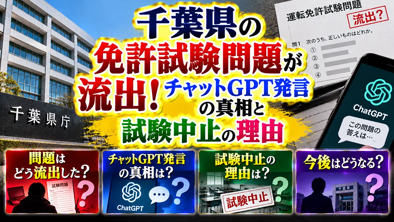 千葉県の免許試験問題が流出!チャットGPT発言の真相と試験中止の理由