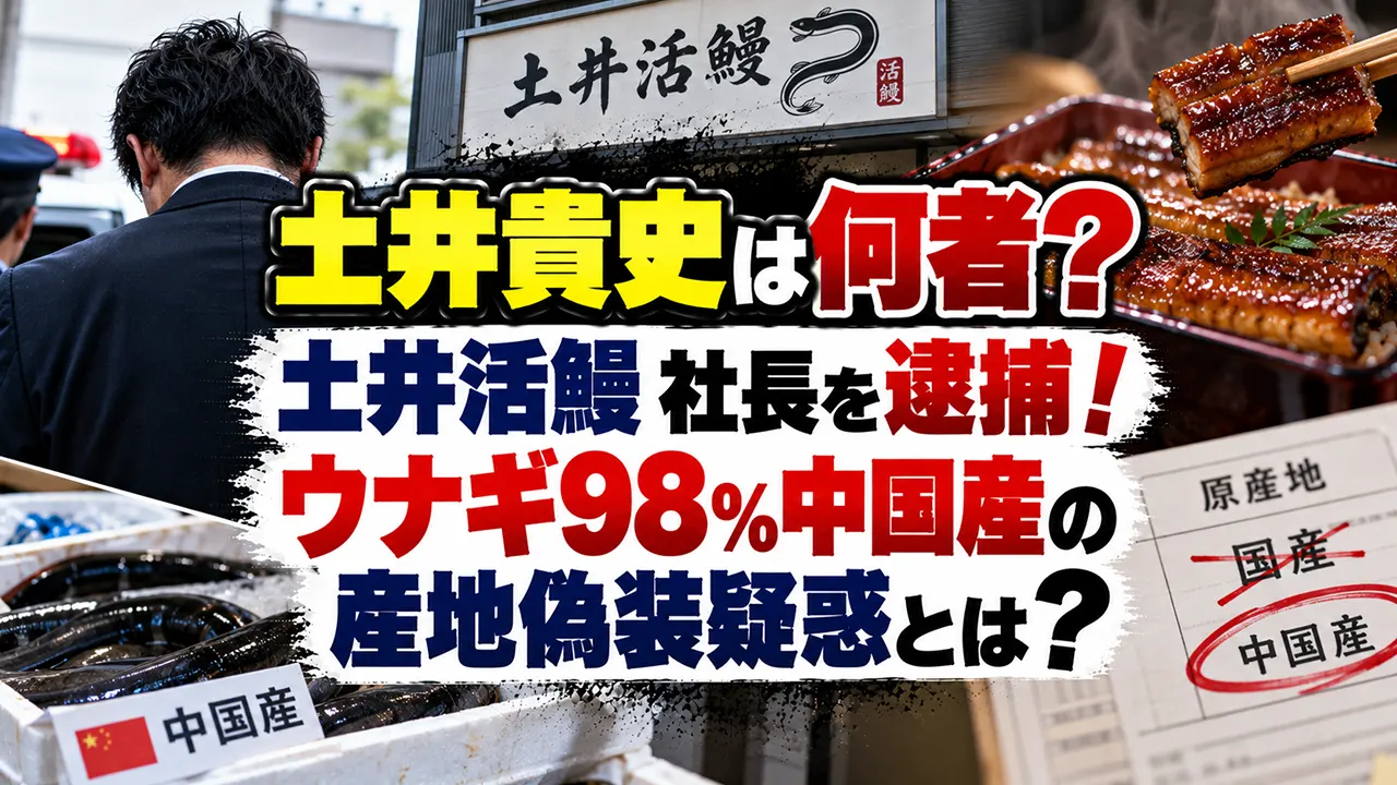 土井貴史は何者?土井活鰻社長を逮捕!ウナギ98%中国産の産地偽装疑惑とは?