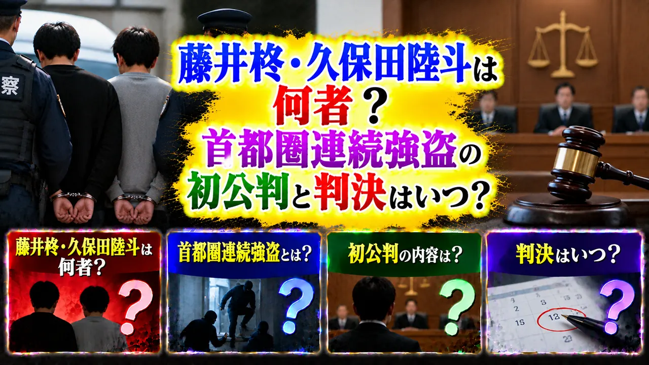 藤井柊・久保田陸斗は何者?首都圏連続強盗の初公判と判決はいつ?