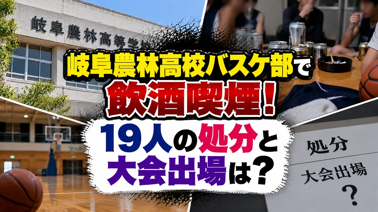 岐阜農林高校バスケ部で飲酒喫煙！19人の処分と大会出場は？