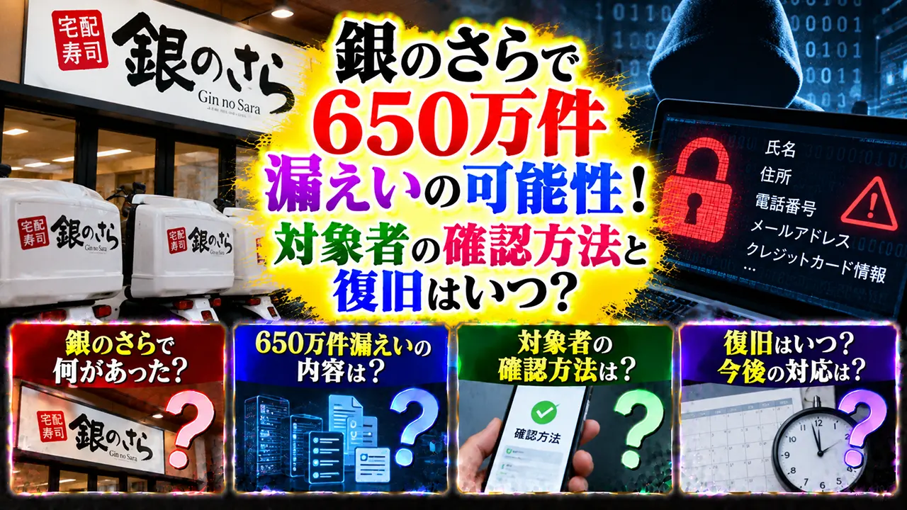 銀のさらで650万件漏えいの可能性！対象者の確認方法と復旧はいつ？