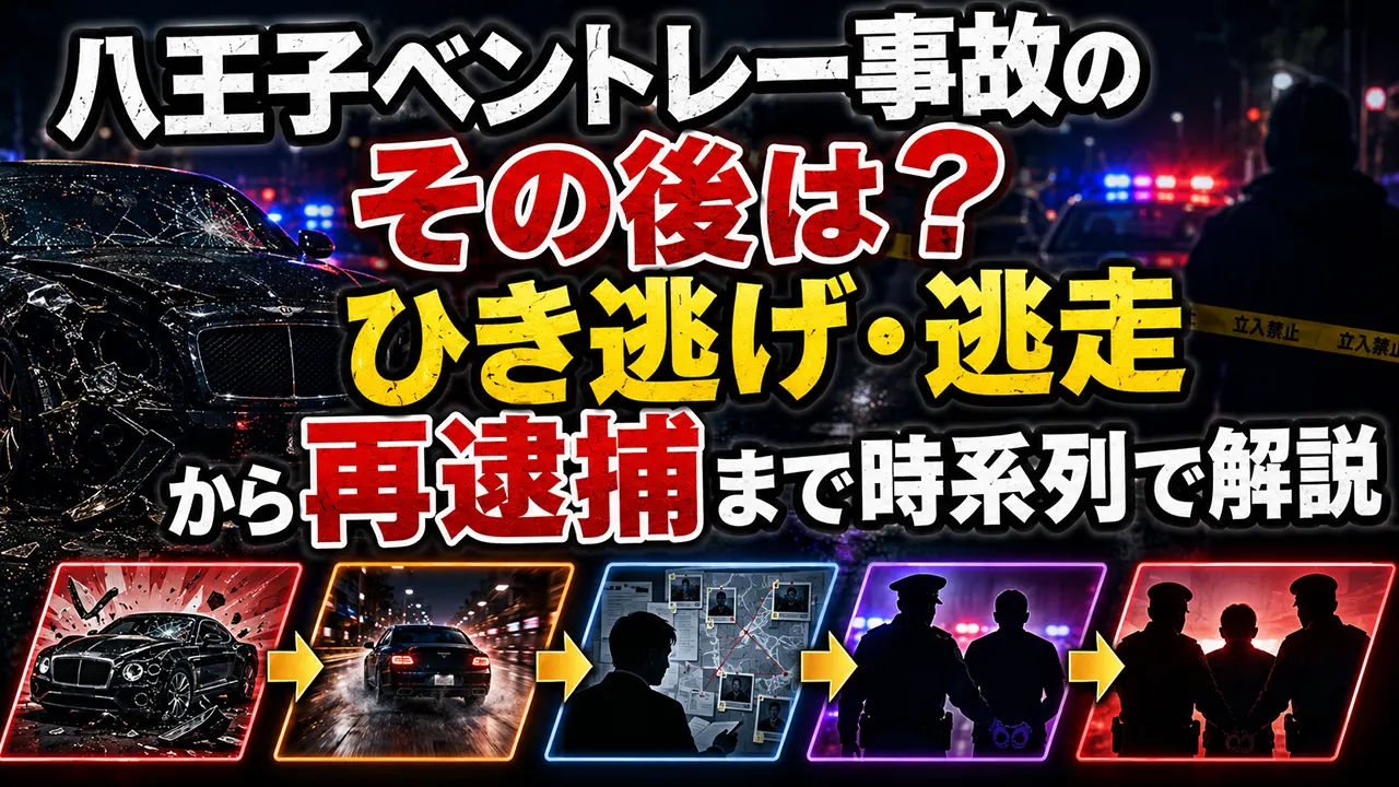 八王子ベントレー事故のその後は?ひき逃げ・逃走から再逮捕まで時系列で解説