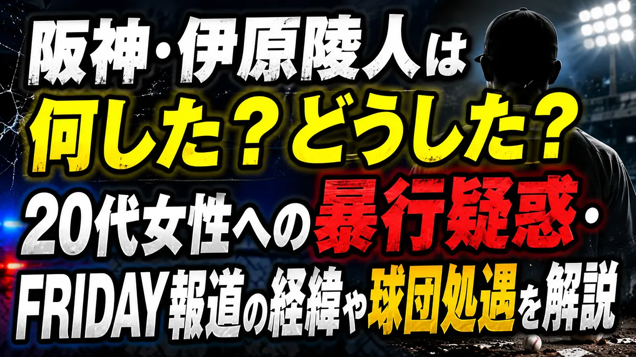 阪神・伊原陵人は何した？どうした？20代女性への暴行疑惑・FRIDAY報道の経緯や球団処遇を解説