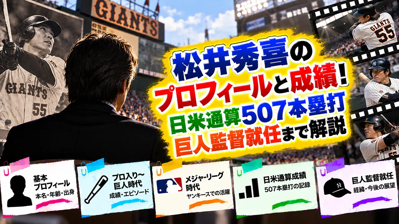 松井秀喜のwiki風プロフィールと成績！日米通算507本塁打・巨人監督就任まで解説