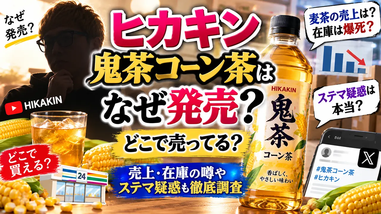 ヒカキン鬼茶コーン茶はなぜ発売?どこで売ってる?麦茶の売上・在庫爆死の噂やステマ疑惑も調査