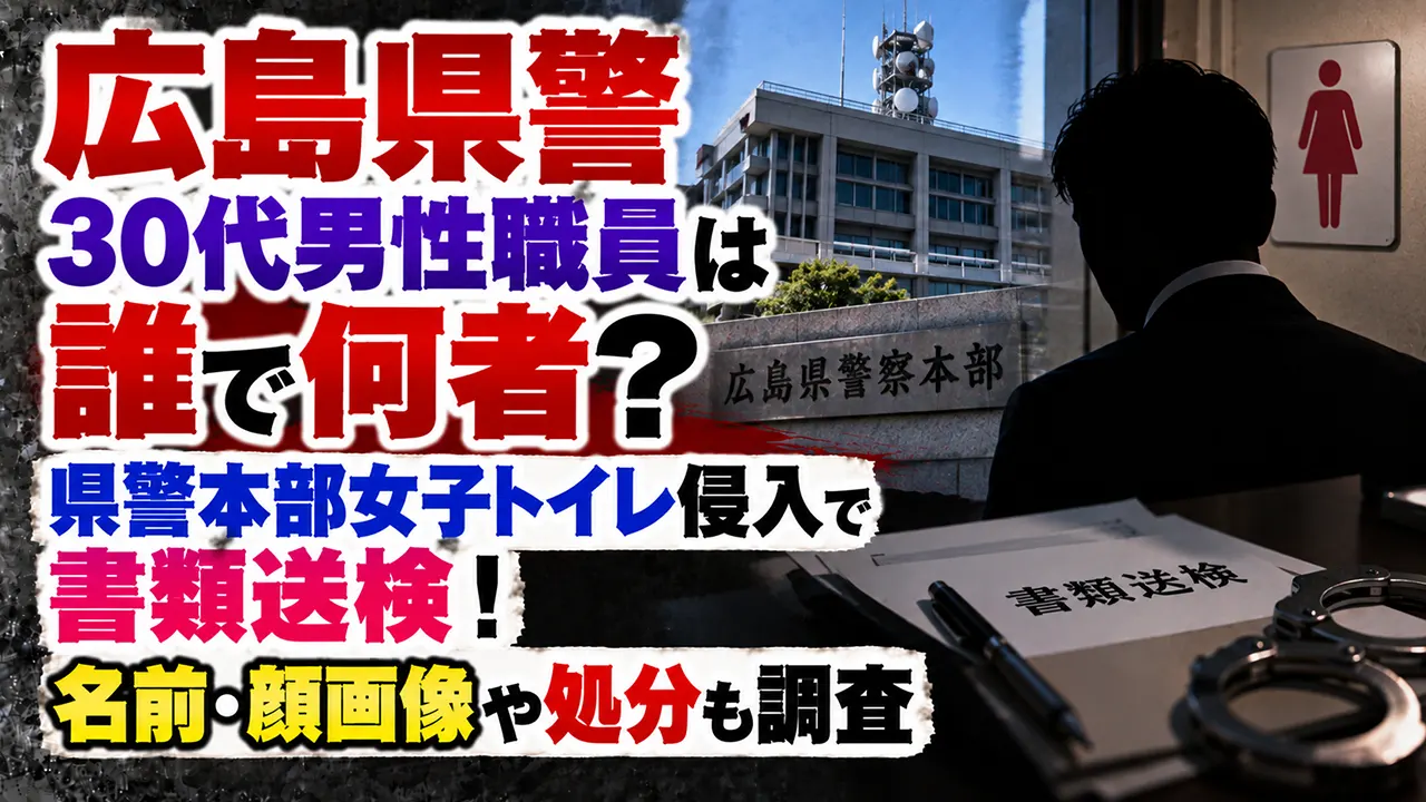 広島県警30代男性職員は誰で何者？県警本部女子トイレ侵入で書類送検！名前・顔画像や処分も調査