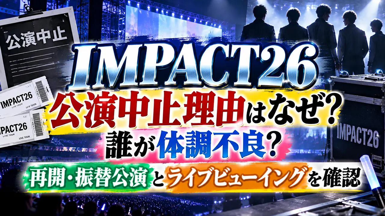 IMPACT26の公演中止理由はなぜ?誰が体調不良?再開・振替公演とライブビューイングを確認