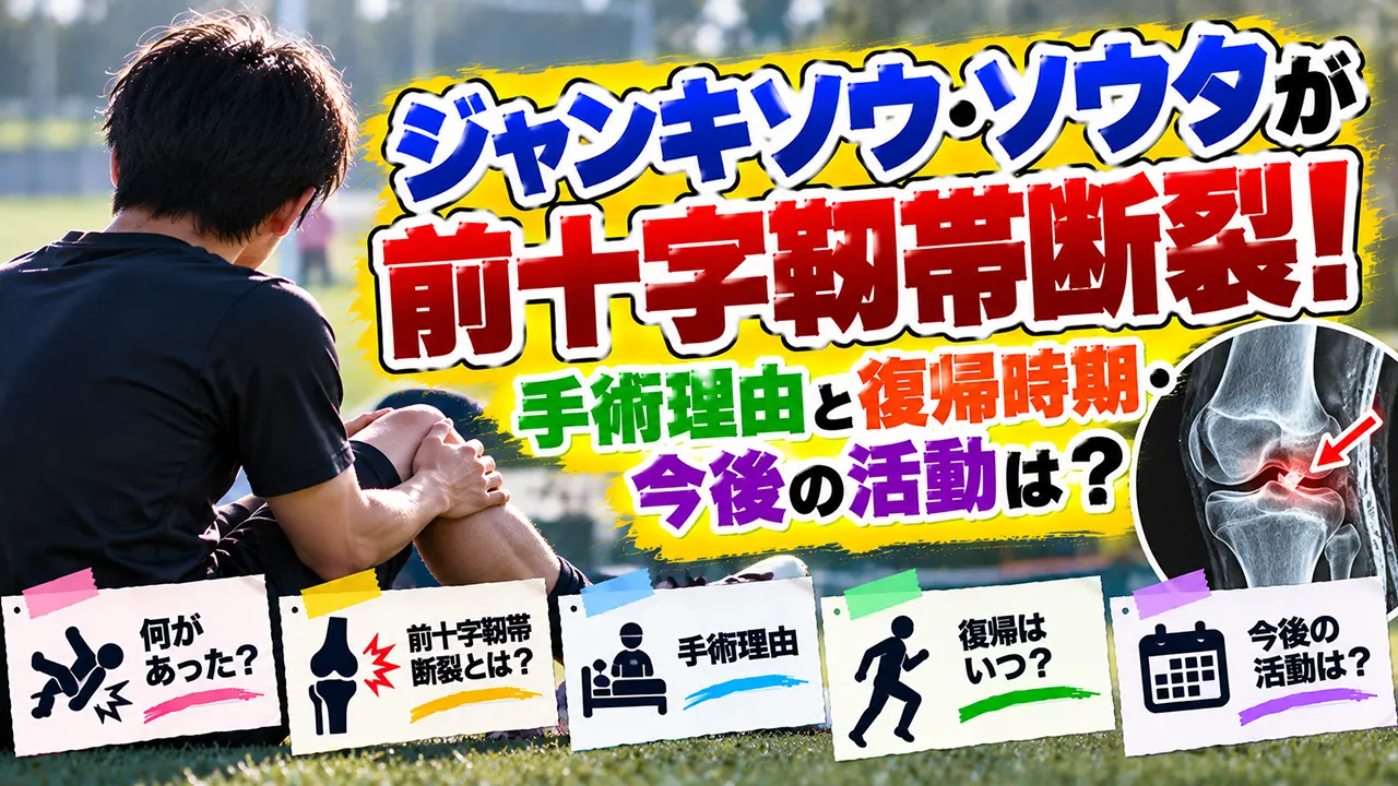 ジャンキソウ・ソウタが前十字靭帯断裂！手術理由と復帰時期・今後の活動は？