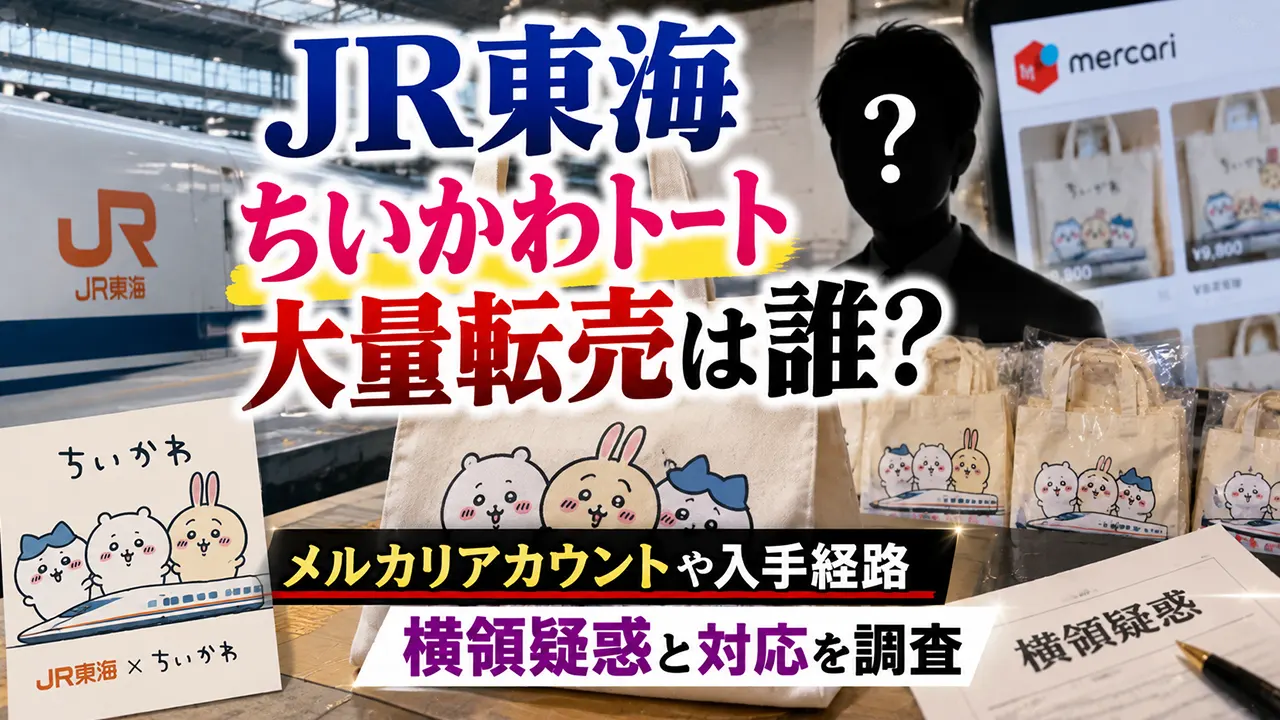 JR東海ちいかわトート大量転売は誰？メルカリアカウントや入手経路・横領疑惑と対応を調査