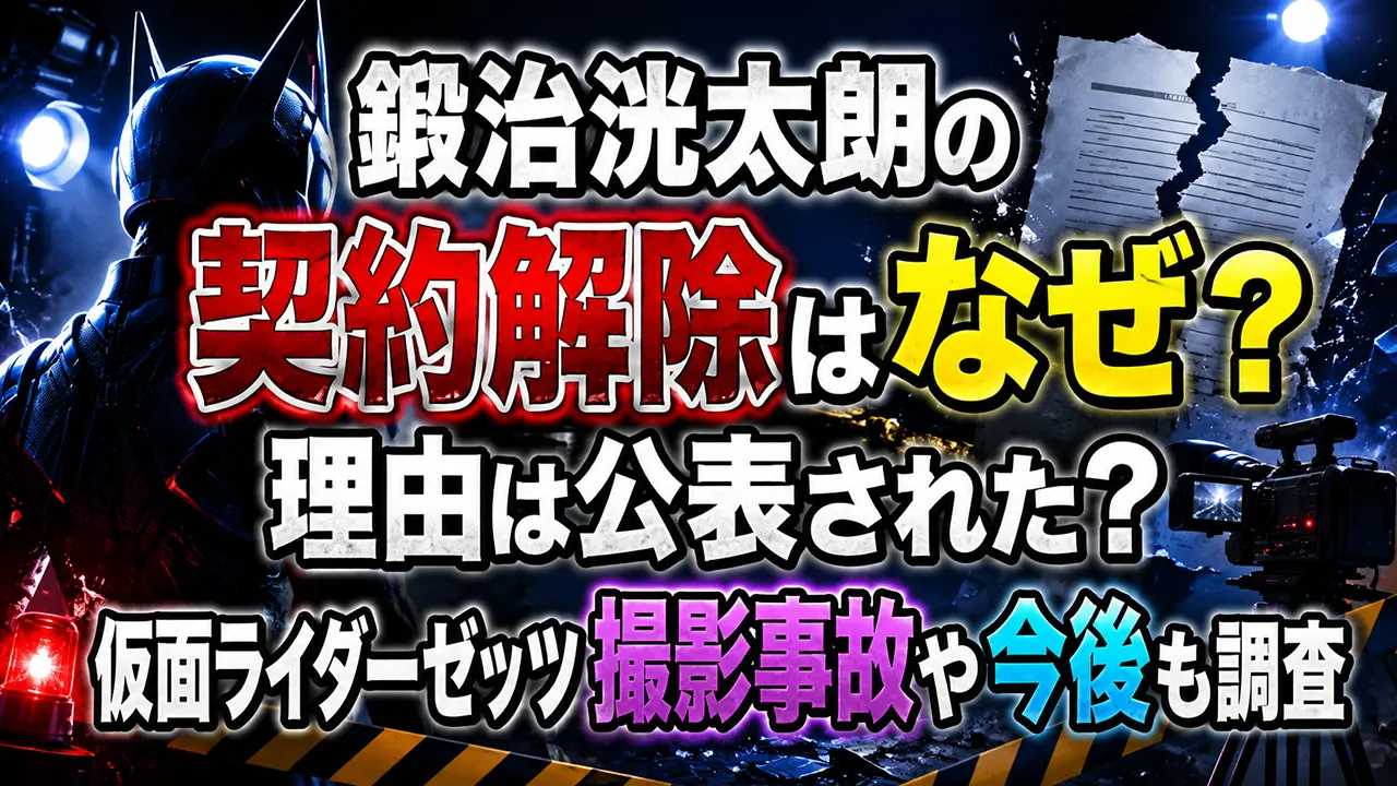 鍜治洸太朗の契約解除はなぜ？理由は公表された？仮面ライダーゼッツ撮影事故や今後も調査