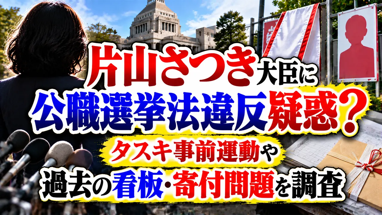 片山さつき大臣に公職選挙法違反疑惑?タスキ事前運動や過去の看板・寄付問題を調査