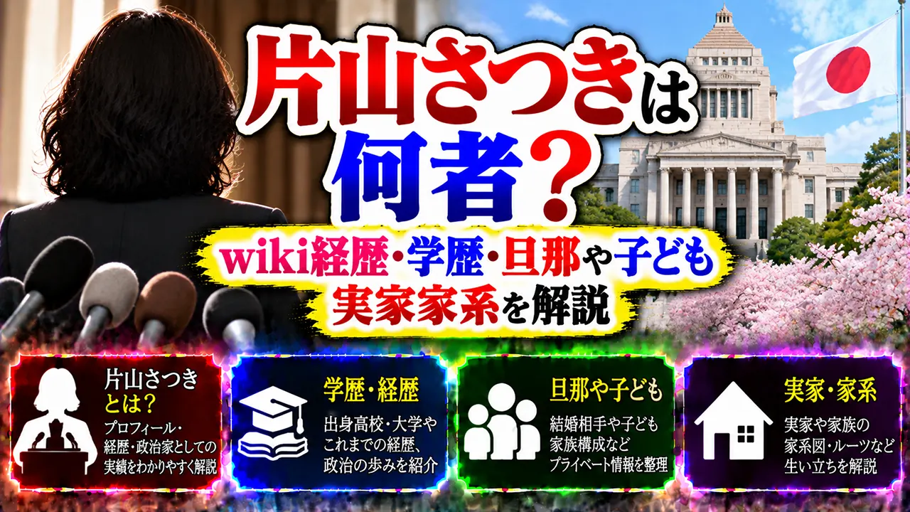 片山さつきは何者?wiki経歴・学歴、旦那や子ども・実家家系を解説