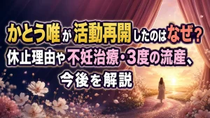 かとう唯が活動再開したのはなぜ？休止理由や不妊治療・3度の流産、今後を解説