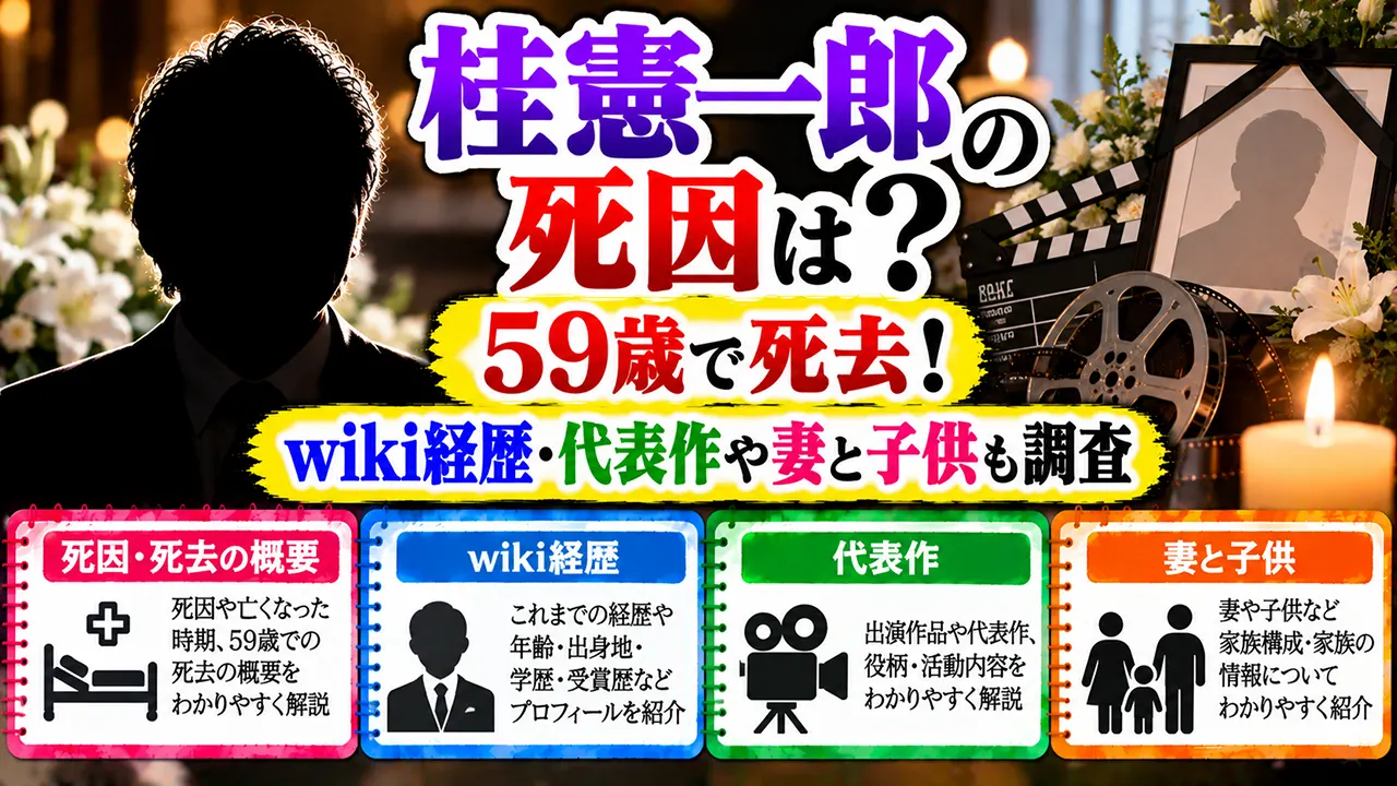 桂憲一郎の死因は?59歳で死去!wiki経歴・代表作や妻と子供も調査