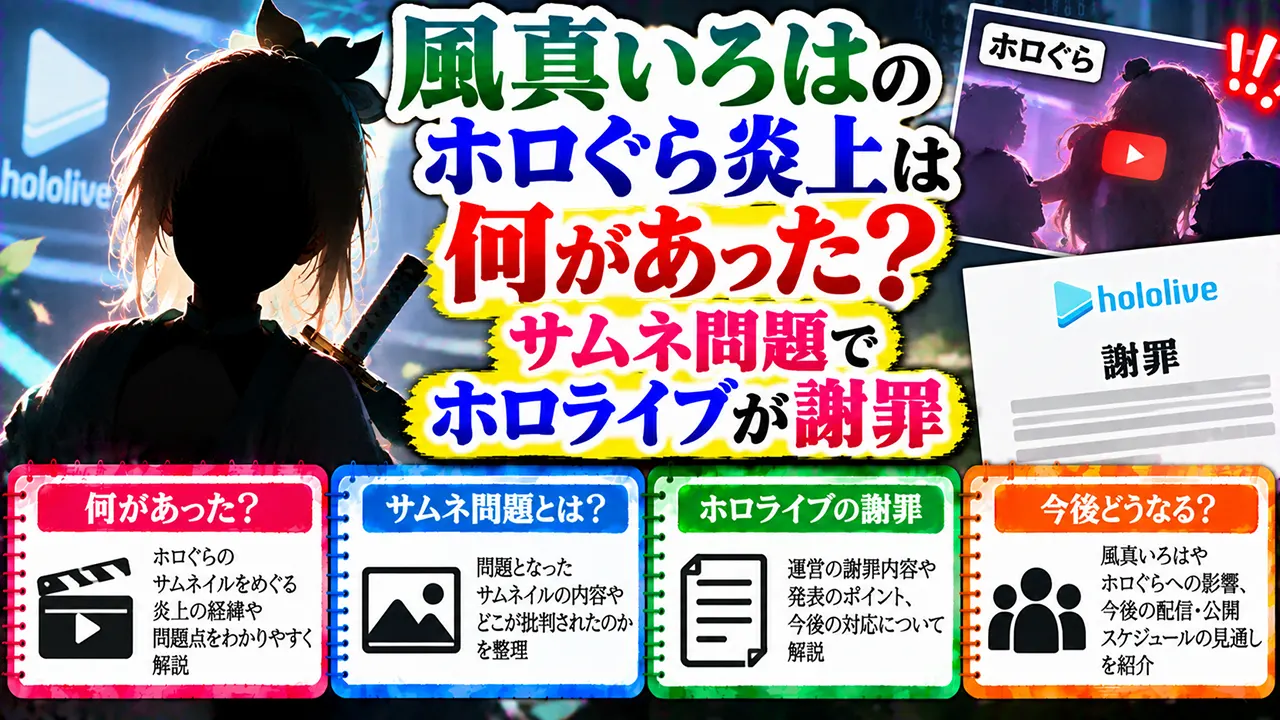 風真いろはのホロぐら炎上は何があった?サムネ問題でホロライブが謝罪