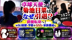 卓球天使・菊池日菜はなぜ引退？俳優転身へ！wiki経歴・学歴やSNS・家族構成も