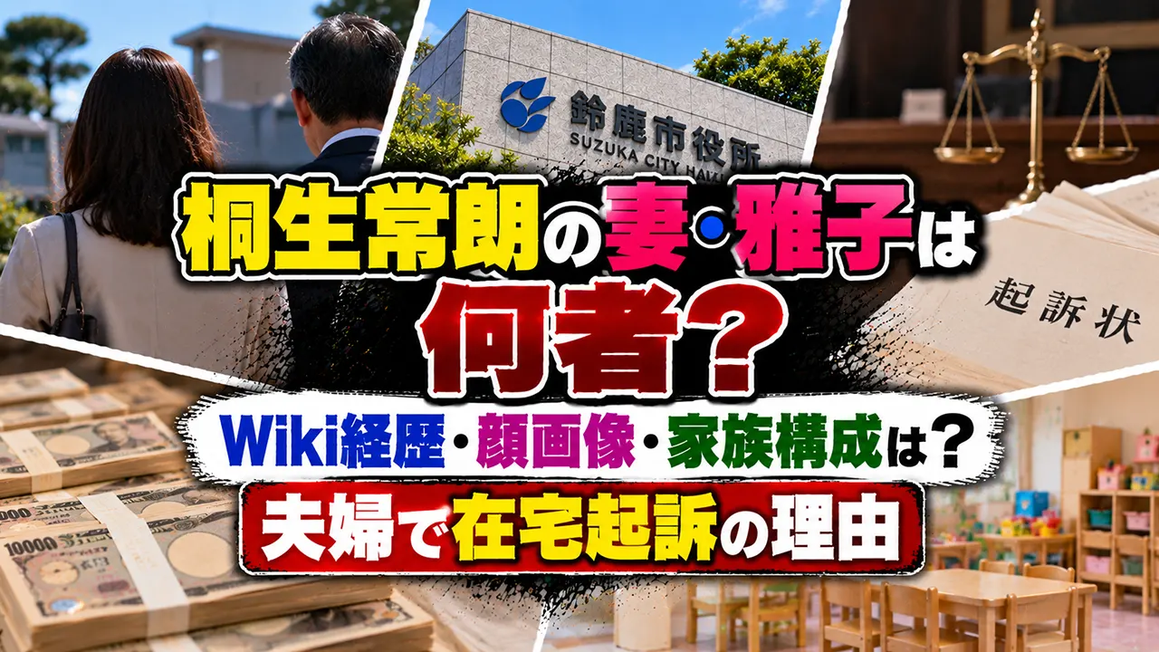 桐生常朗の妻・雅子は何者？Wiki経歴・顔画像・家族構成と夫婦で在宅起訴の理由