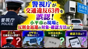 警視庁が交通違反63件を誤認！小平市の現場と反則金返還の対象・確認方法は？