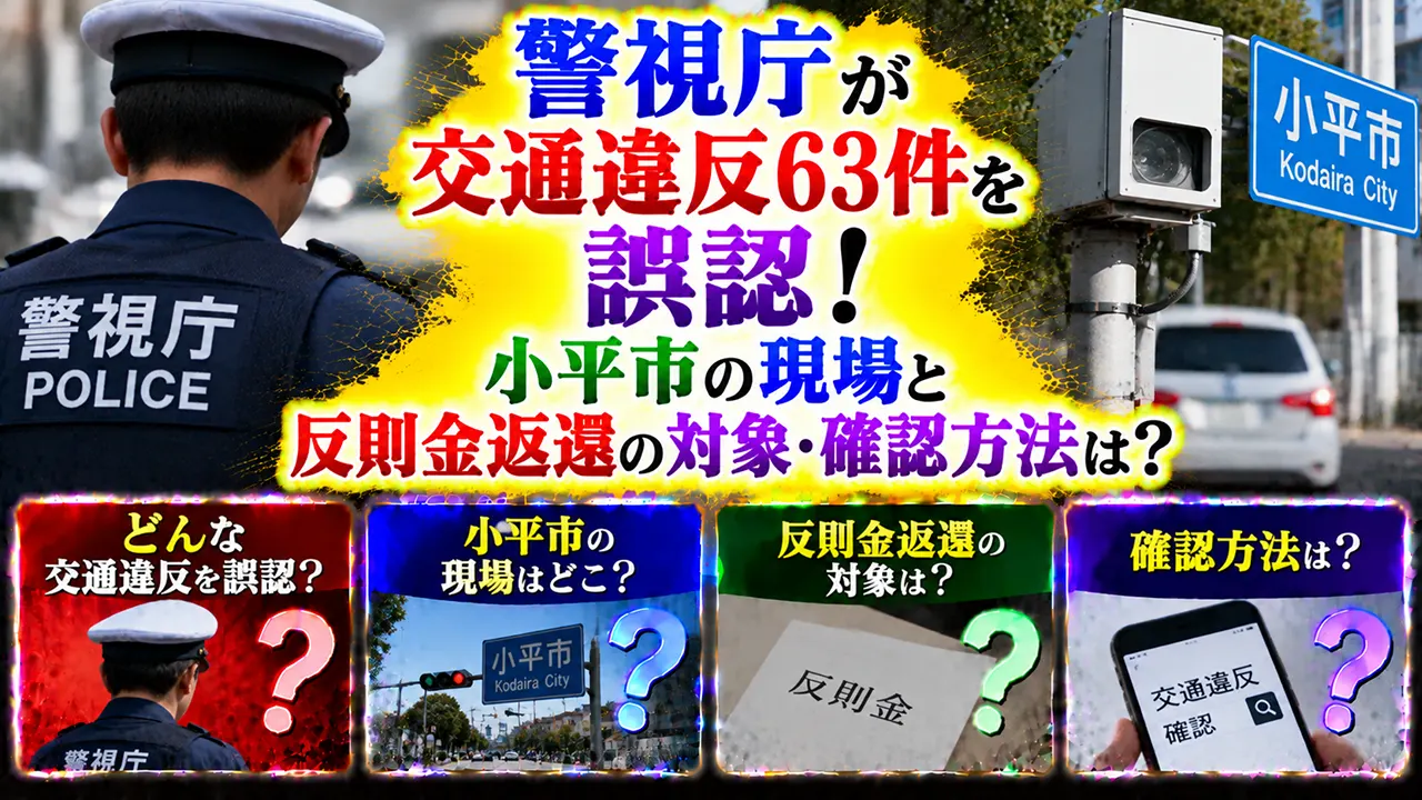 警視庁が交通違反63件を誤認!小平市の現場と反則金返還の対象・確認方法は?