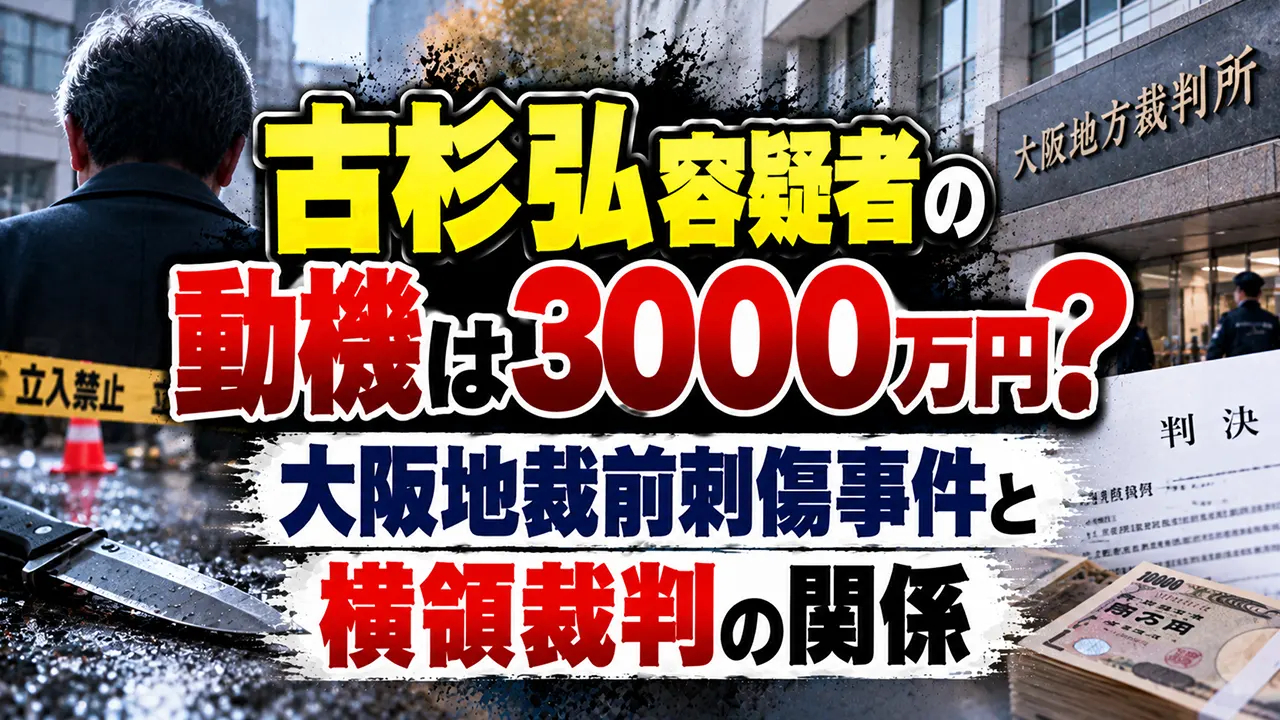 古杉弘容疑者の動機は3000万円?大阪地裁前刺傷事件と横領裁判の関係