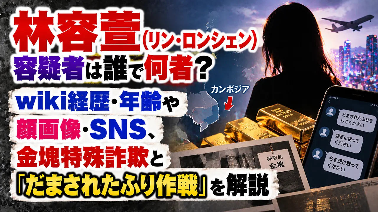 林容萱(リン・ロンシェン)容疑者は誰で何者?wiki経歴・年齢や顔画像・SNS、金塊特殊詐欺と「だまされたふり作戦」を解説