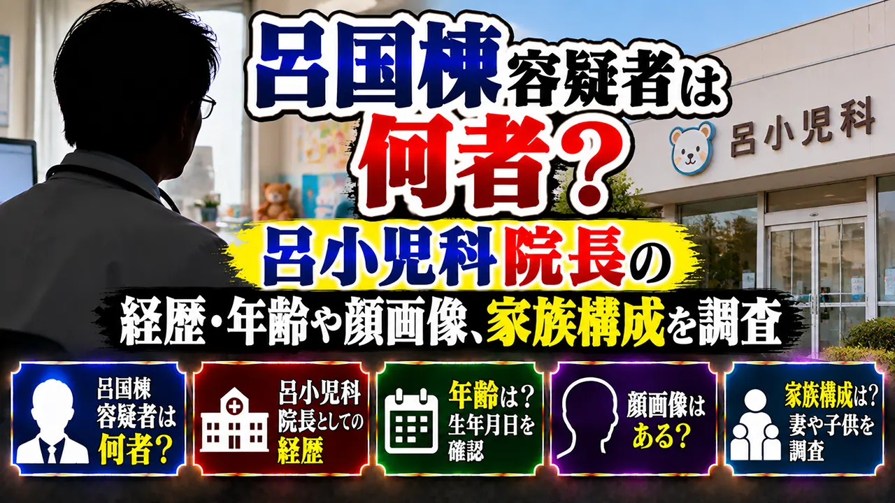 呂国棟容疑者は何者?呂小児科院長の経歴・年齢や顔画像、家族構成を調査