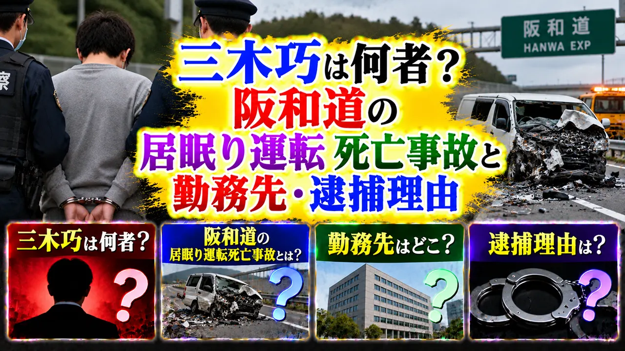 三木巧は何者？阪和道の居眠り運転死亡事故と勤務先・逮捕理由