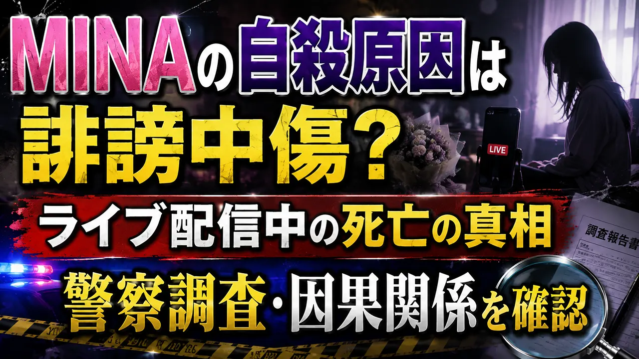 MINAの自殺原因は誹謗中傷?ライブ配信中の死亡と警察調査・因果関係を確認