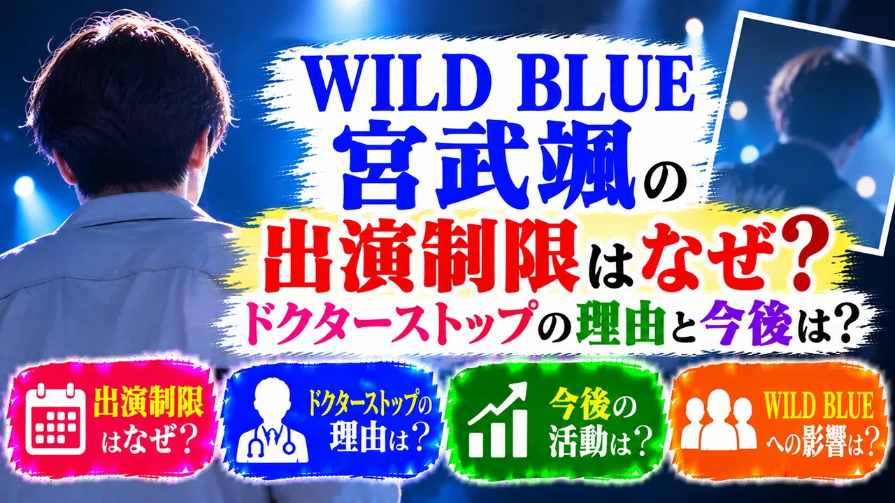 WILD BLUE宮武颯の出演制限はなぜ？ドクターストップの理由と今後は？
