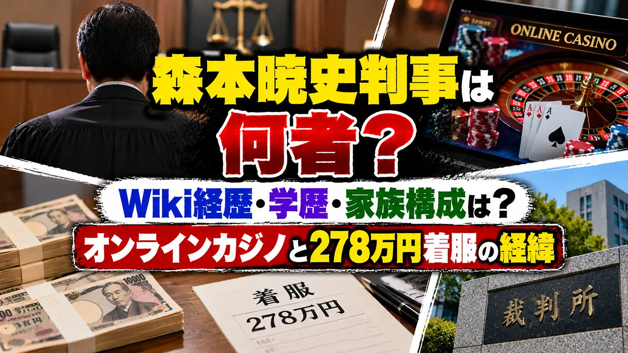 森本暁史判事は何者?Wiki経歴・学歴・家族構成は?オンラインカジノと278万円着服の経緯