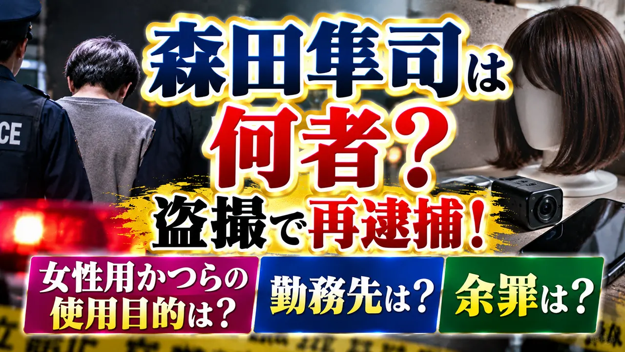 森田隼司は何者?盗撮で再逮捕!女性用かつらの使用目的や勤務先・余罪は?