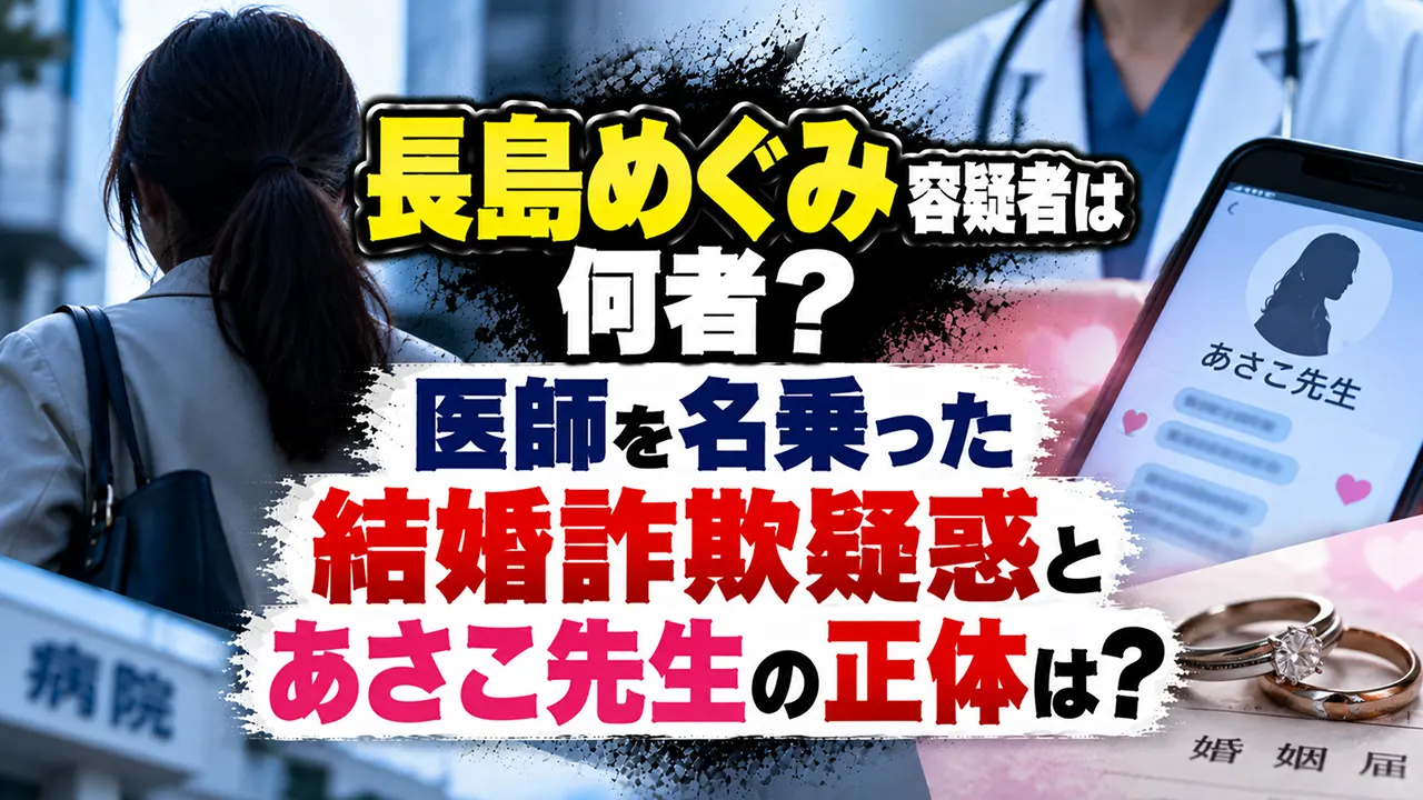 長島めぐみ容疑者は何者？医師を名乗った結婚詐欺疑惑とあさこ先生の正体は？