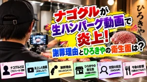 ナゴグルが生ハンバーグ動画で炎上！謝罪理由とひろきやの衛生面は？