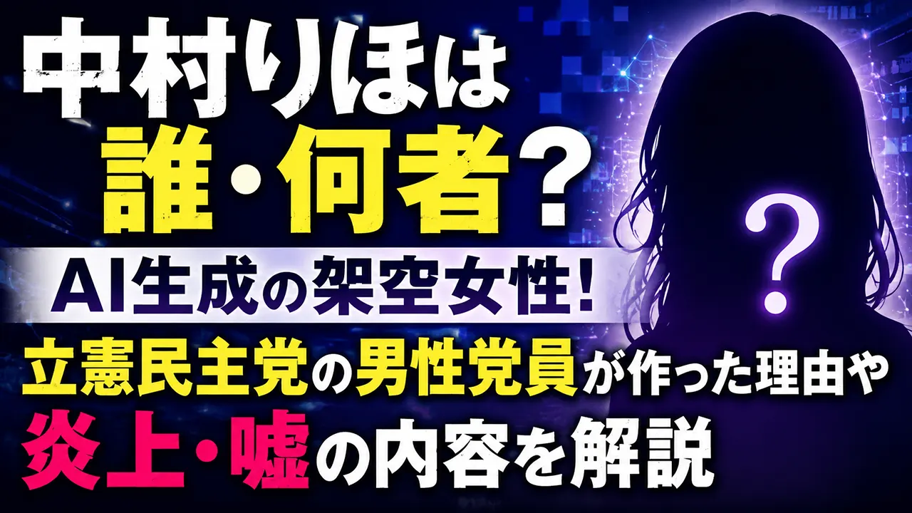 中村りほは誰・何者?AI生成の架空女性!立憲民主党の男性党員が作った理由や炎上・嘘の内容を解説