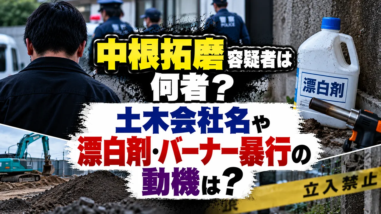 中根拓磨容疑者は何者?土木会社名や漂白剤・バーナー暴行の動機は?
