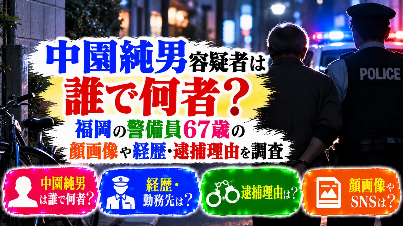 中園純男容疑者は誰で何者?福岡警備員67歳の顔画像や経歴・逮捕理由を調査