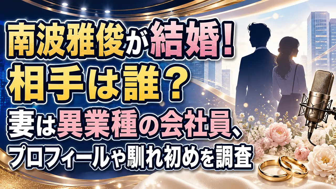 南波雅俊が結婚!相手は誰?妻は異業種の会社員、プロフィールや馴れ初めを調査