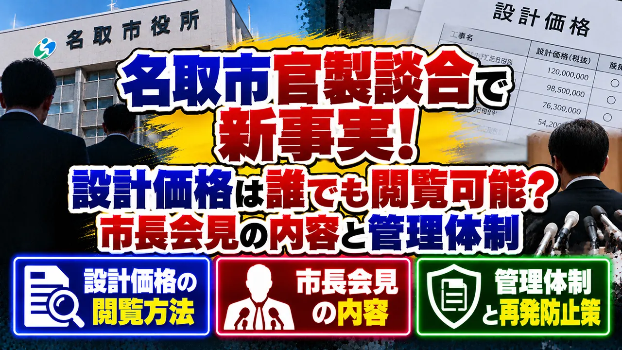 名取市官製談合で新事実！設計価格は誰でも閲覧可能？市長会見の内容と管理体制