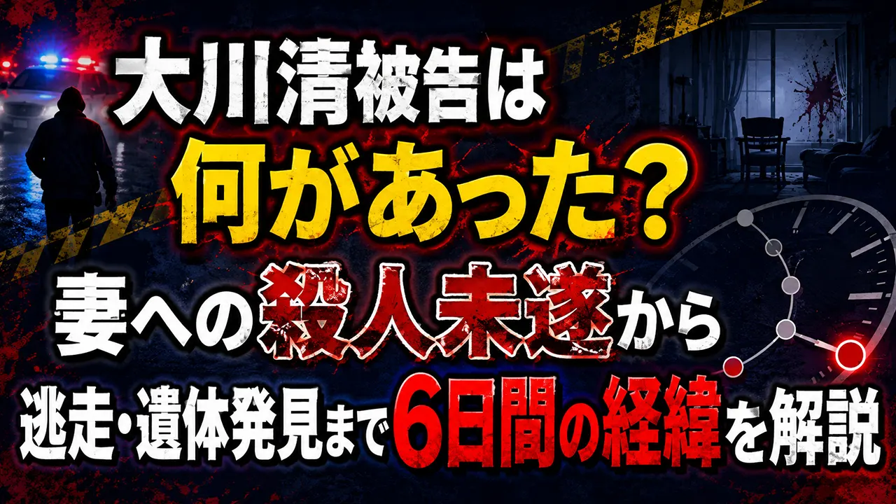 大川清被告は何があった?妻への殺人未遂から逃走・遺体発見まで6日間の経緯を解説