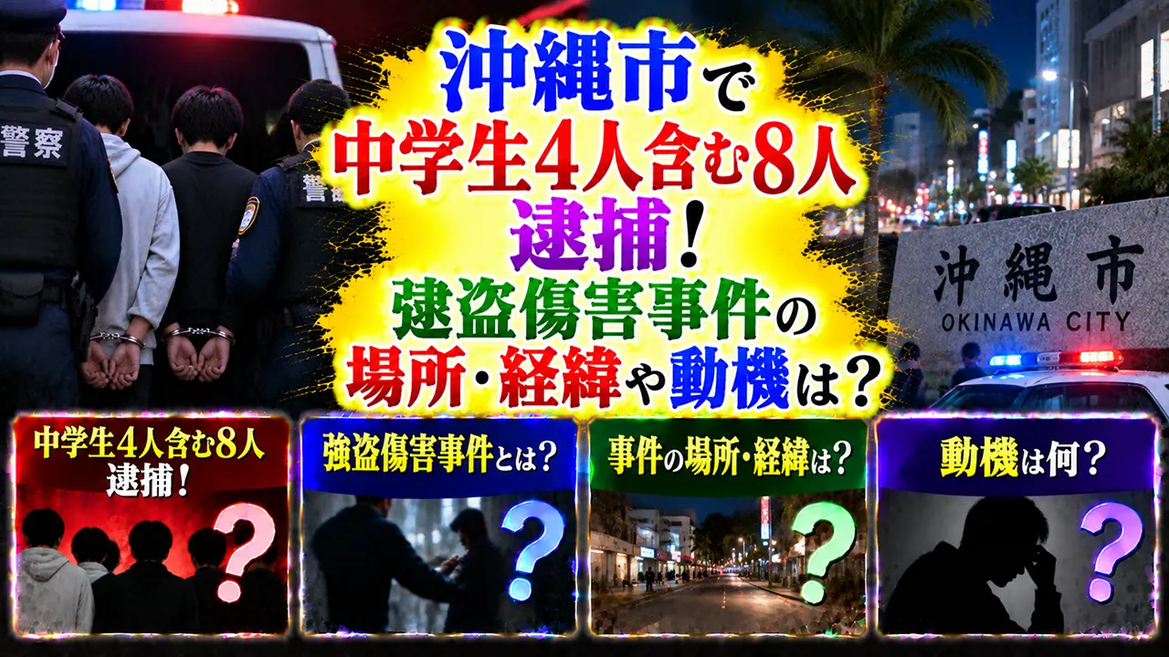 沖縄市で中学生4人含む8人逮捕！強盗傷害事件の場所・経緯や動機は？