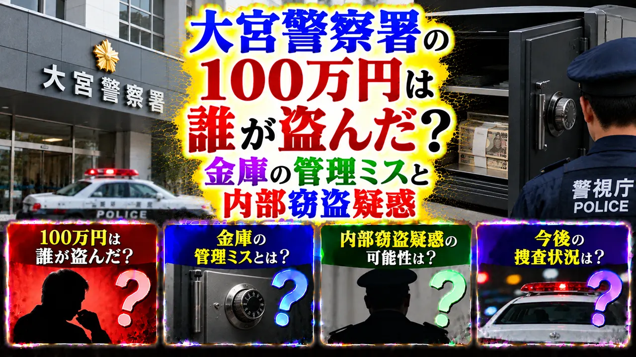 大宮警察署の100万円は誰が盗んだ？金庫の管理ミスと内部窃盗疑惑