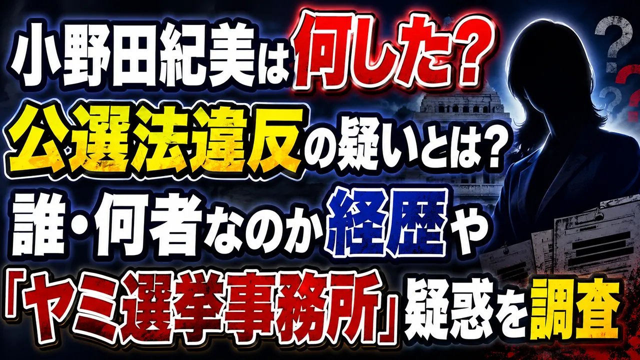 小野田紀美は何した?公選法違反の疑いとは?誰・何者なのか経歴や「ヤミ選挙事務所」疑惑を調査