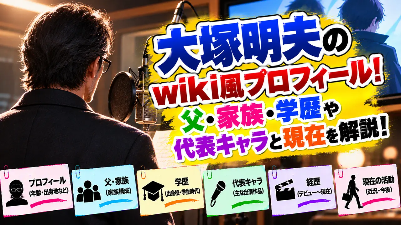 大塚明夫のwiki風プロフィール!父・家族・学歴や代表キャラと現在を解説