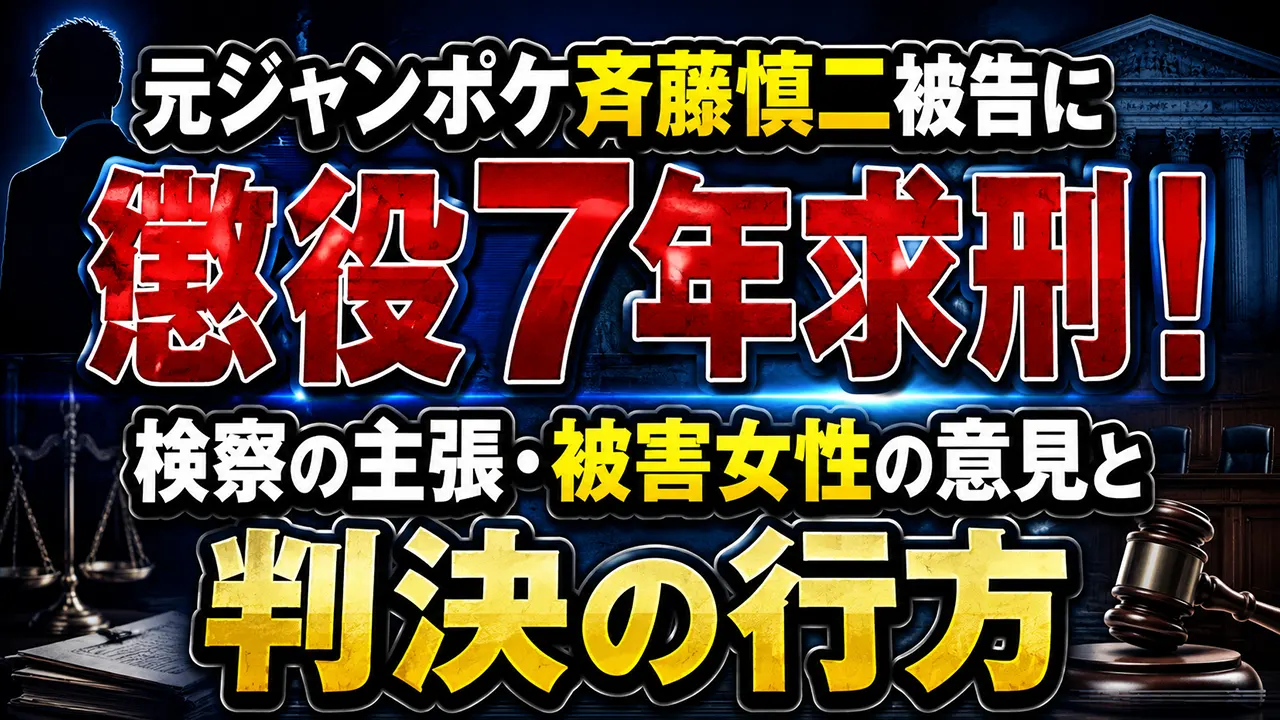 元ジャンポケ斉藤慎二被告に懲役7年求刑!検察の主張・被害女性の意見と判決の行方