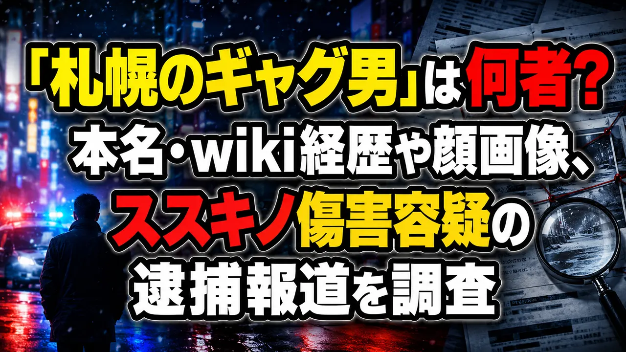 「札幌のギャグ男」は何者？本名・wiki経歴や顔画像、ススキノ傷害容疑の逮捕報道を調査