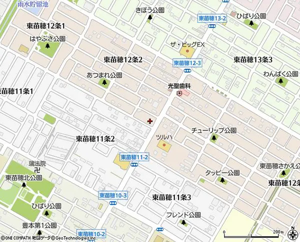 札幌市東区東苗穂11条3丁目付近