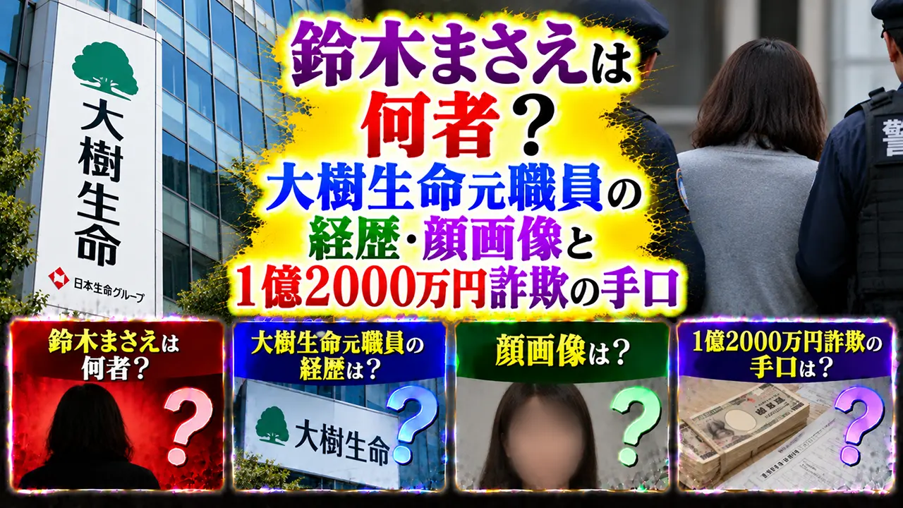 鈴木まさえは何者？大樹生命元職員の経歴・顔画像と1億2000万円詐欺の手口