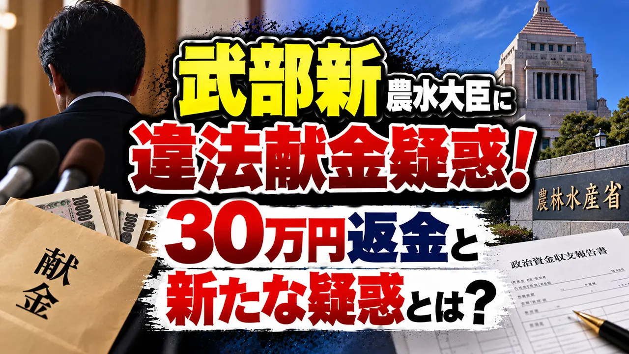 武部新農水大臣に違法献金疑惑!30万円返金と新たな疑惑とは?