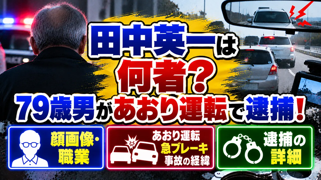 田中英一は何者？79歳男があおり運転で逮捕！顔画像・職業や急ブレーキ事故の経緯